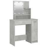 Dressing Table Set with LED Concrete Grey Engineered Wood 3114118