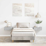 Bed Frame No Mattress Concrete Grey 75x190 cm Small Single Engineered Wood 861096