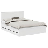 Bed Frame with Drawer White 150 x 200 cm Engineer Wood 3411103