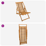 Deck Chair 3 Position Solid Eucalyptus Wood Natural 42024925