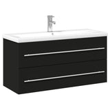Bathroom Sink Cabinet with Built-in Basin Black 3278795
