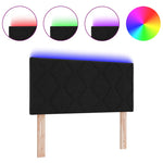 ZNTS LED Headboard Diamond Blocks Design Black 100 cm Fabric 3338202