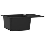 ZNTS Granite Kitchen Sink Single Basin Black 142952