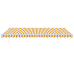Retractable Awning Yellow and White 5x3 m Fabric and Aluminium 3154435