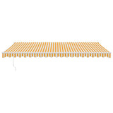 Retractable Awning Yellow and White 5x3 m Fabric and Aluminium 3154435