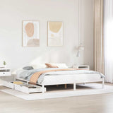 Bed Frame without Mattress White 180x200 cm Super King Solid Wood Pine 3301443