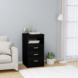 Drawer Cabinet Black 40x50x76 cm Engineered Wood 801806