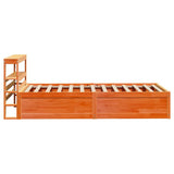 Bed Frame with Headboard Wax Brown 90x190 cm Single Solid Wood Pine 3306365