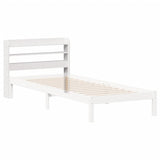 Headboard with Shelves White 75 cm Solid Wood Pine 850966