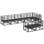 Garden Sofa Set with Cushion Black Aluminium 3378888