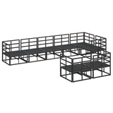 Garden Sofa Set with Cushion Black Aluminium 3378888