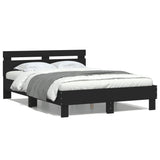 Bed Frame with LED without Mattress Black 120x190 cm Small Double 3207575