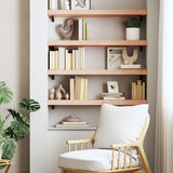 ZNTS Wall Shelf 80x30x cm Untreated Solid Wood Oak 363544