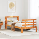 Bed Frame with Headboard without Mattress Wax Brown 90x190 cm Single 3306123