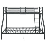 Bunk Bed Frame without Mattress Black Metal 140x200 cm/90x200 cm 287905