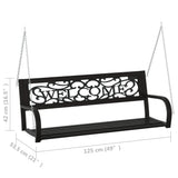 Garden Swing Bench Black Steel, Plastic Medium Hanging mount 317143
