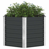 Garden Raised Bed Anthracite 129x129x77 cm Galvanised Steel 45734