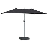 Garden Parasol Black 385 x 209 x 244 cm Polyester and Steel 42003281