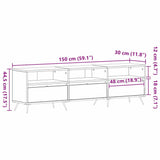 TV Cabinet Black oak 150 x 30 x 44.5 cm Engineered wood 862136