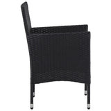Garden Dining Chair Set of 2 Black Poly rattan, powder-coated steel 318495