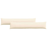 Sofa Pillows 2 pcs Cream 200 x 40 cm Corduroy Fabric 42013905
