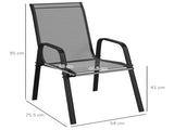 Set of Four Stackable Mesh Seat Chairs - Black T3398P314153