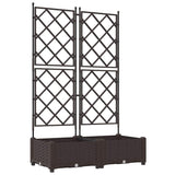 Garden Planter 2 pcs Brown 80 x 40 x 125.5 cm PP 42002814