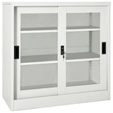 Sliding Door Cabinet Light Grey 90x40x90 cm Steel 335955