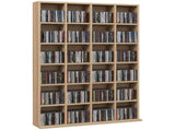 CD Storage Unit with Adjustable Shelves, 89 x 130.5 cm, Nature Wood Finish T3398P343474