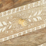 ZNTS Hand Painted bedside Cabinet 40x30x60 cm Solid Mango Wood 286161