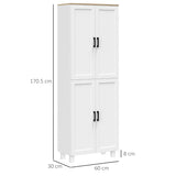 Freestanding Kitchen Cupboard, 4-Door Storage Cabinet Organizer with Adjustable Shelves White T3398P423530