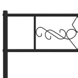 ZNTS Metal Bed Frame without Mattress with Headboard Black 160x200cm 355270