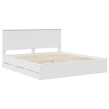 Bed Frame with Drawer White 180 x 200 cm Engineer Wood 3409433