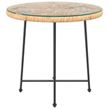 Dining Table 80 cm Tempered Glass and Steel 319436