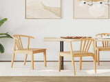Dining Chair 2 pcs Natural Solid Rubberwood 42020396
