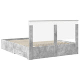 Bed Frame Concrete Grey 160 x 200 cm Engineered Wood 3411283
