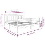 3100675 Bed Frame without Mattress White Solid Wood 200x200 cm