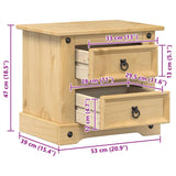 Bedside Cabinet Corona 53x39x47 cm Solid Wood Pine 4005658