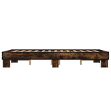 Bed Frame without Mattress Smoked Oak 140x190 cm 845899