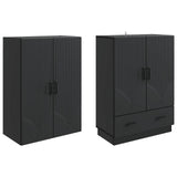 Cabinet Set 2 pcs Black Engineered Wood 3416773