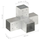 Post Connectors 4 pcs X Shape Galvanised Metal 81x81 mm 145468