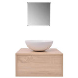 Four Piece Bathroom Furniture Set with Basin with Tap Beige 273686