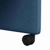 Dining Chairs with Wheel 2 pcs Blue 57 x 66 x 94 cm Fabric 42017815