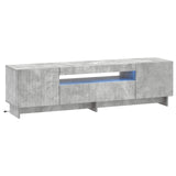LED TV Cabinet Concrete Grey Engineered Wood 896028