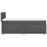 Box Spring Bed with Mattress Dark Grey 100x200 cm Fabric 3285800