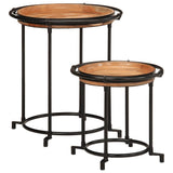 2 Piece Side Table Set Solid Wood Acacia 4013514