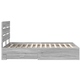 Bed Frame with Drawer Grey Sonoma 120 x 190 cm Engineered Wood 3412001