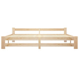 Bed Frame Natural Wood Solid pine wood, Plywood Double Durable 321997