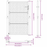 Garden Gate Black 100x150 cm Steel Cross Design 4101001
