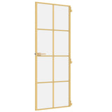 Interior Door Slim Golden 76x201.5 cm Tempered Glass and Aluminium 155140